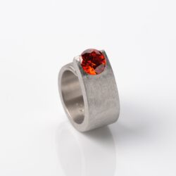 Silberring mit Padparacha Synth.