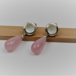 Ohrstecker Aquamarine Rosenquarz 